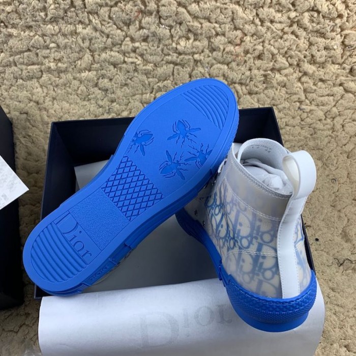 D*or b23 high top logo oblique gradient blue