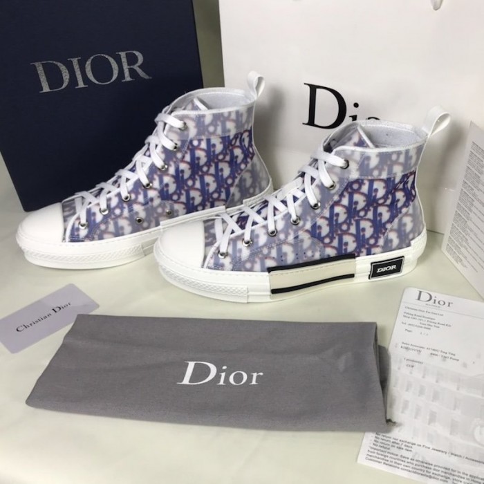 D*or b23 high top logo oblique blue & red