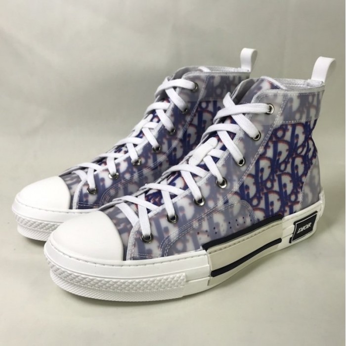 D*or b23 high top logo oblique blue & red