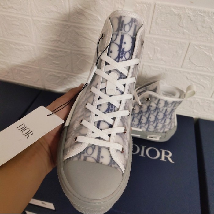 D*or b23 high top logo oblique navy / grey