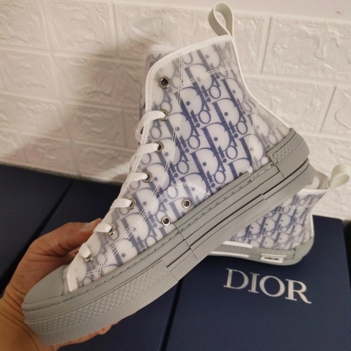 D*or b23 high top logo oblique navy / grey