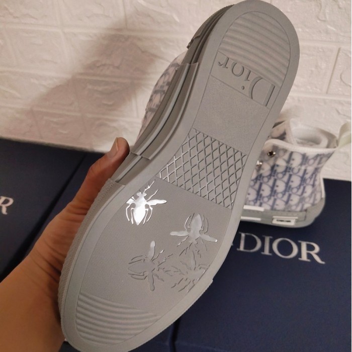 D*or b23 high top logo oblique navy / grey