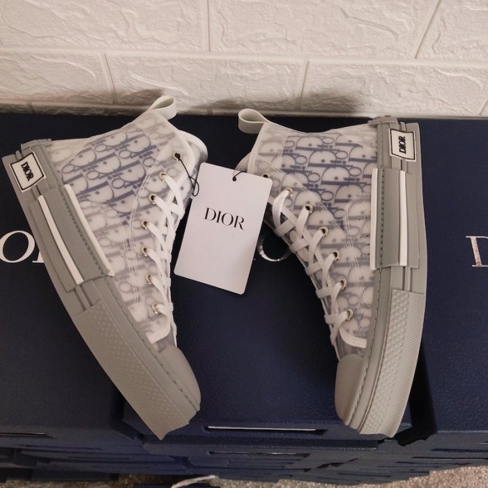 D*or b23 high top logo oblique navy / grey