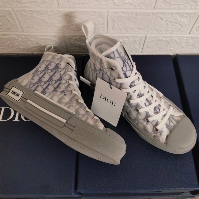 D*or b23 high top logo oblique navy / grey