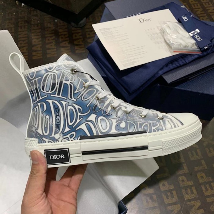 D*or b23 high top logo oblique blue color