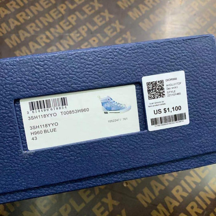 D*or b23 high top logo oblique blue color