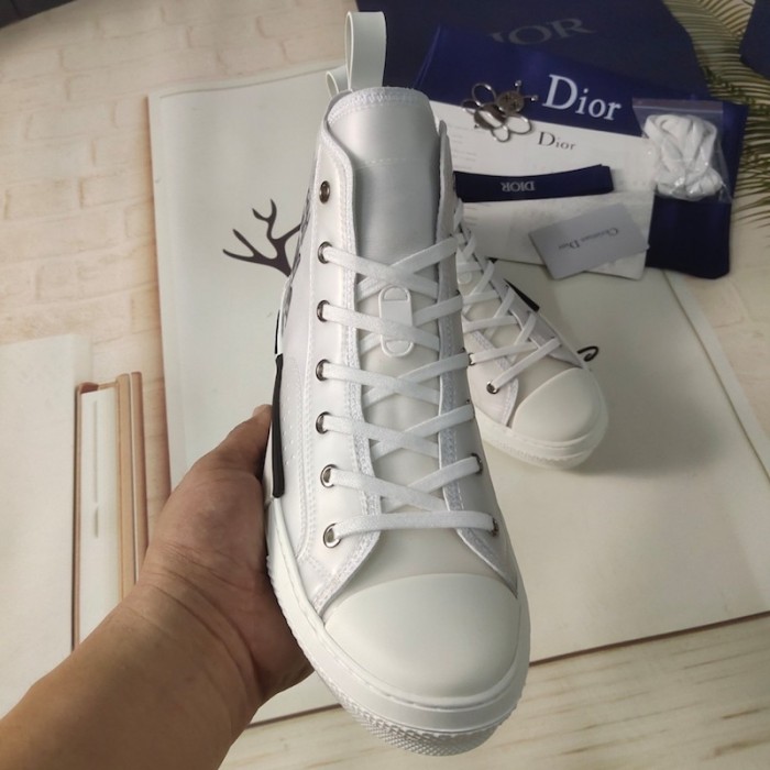 D*or b23 high top logo oblique print white