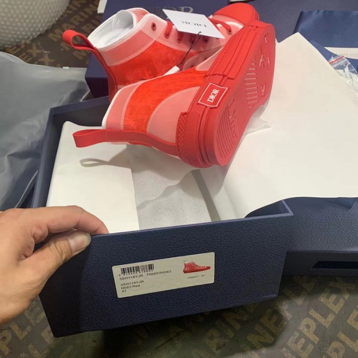 D*or b23 high top logo oblique red