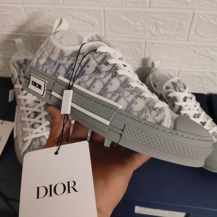 D*or b23 low top logo oblique navy / grey