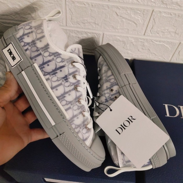 D*or b23 low top logo oblique navy / grey