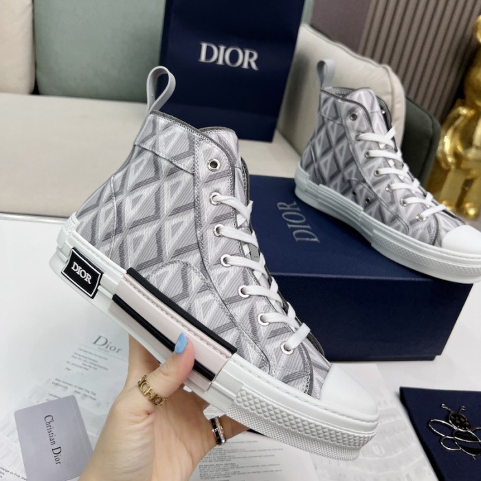 b23 high-top sneaker D*or gray cd diamond canvas