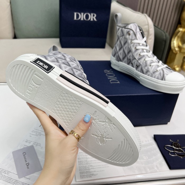 b23 high-top sneaker D*or gray cd diamond canvas