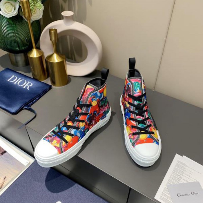 b23 D*or and kenny scharf high-top sneaker multicolor resin pearl embroidery
