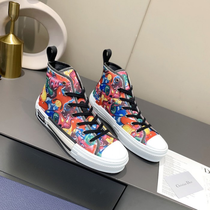 b23 D*or and kenny scharf high-top sneaker multicolor resin pearl embroidery