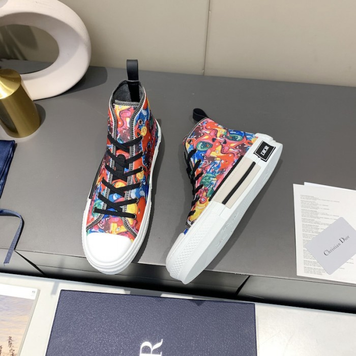 b23 D*or and kenny scharf high-top sneaker multicolor resin pearl embroidery