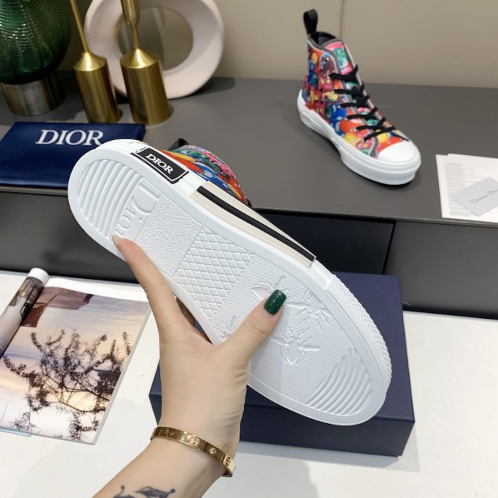 b23 D*or and kenny scharf high-top sneaker multicolor resin pearl embroidery