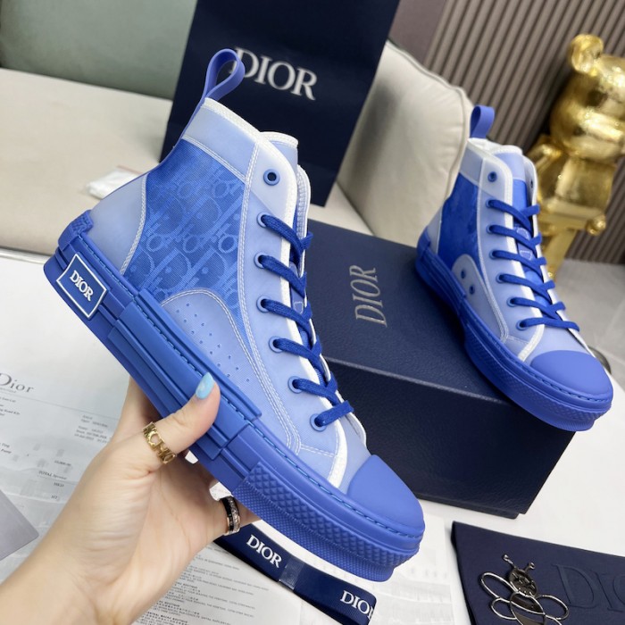 b23 high-top sneaker blue D*or oblique canvas