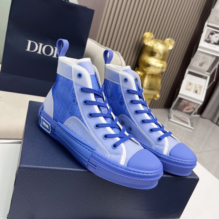 b23 high-top sneaker blue D*or oblique canvas