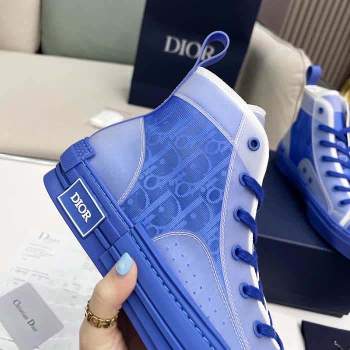 b23 high-top sneaker blue D*or oblique canvas