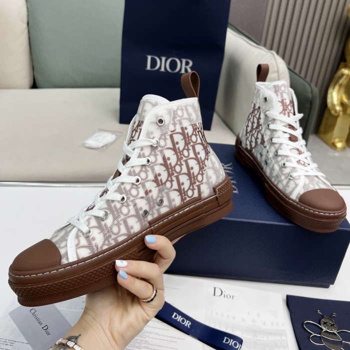 b23 high-top sneaker coffee D*or oblique canvas