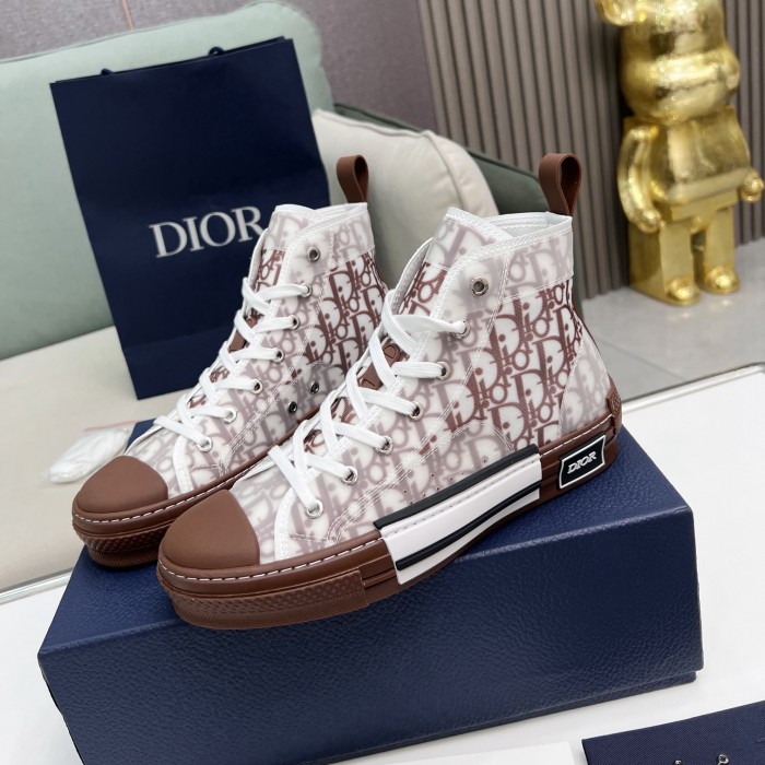 b23 high-top sneaker coffee D*or oblique canvas