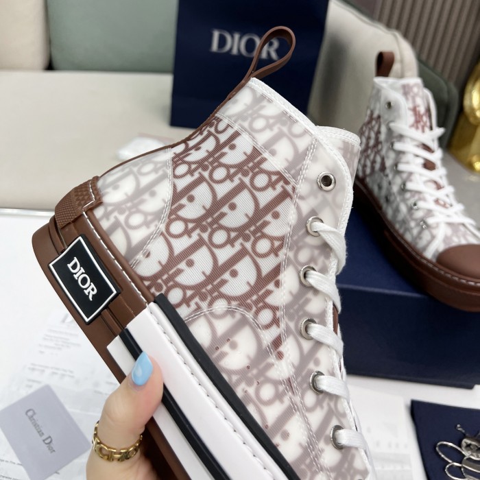 b23 high-top sneaker coffee D*or oblique canvas