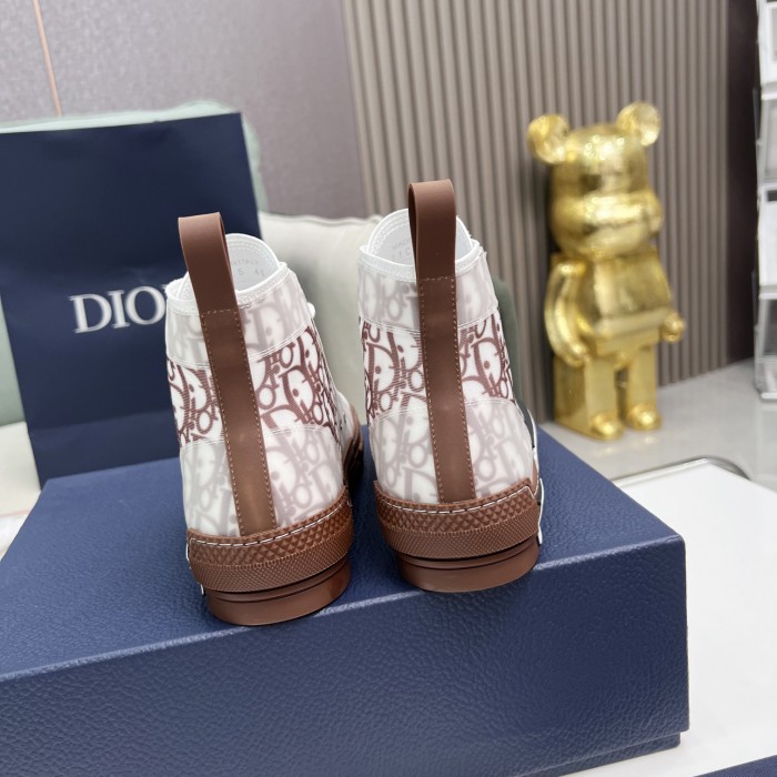 b23 high-top sneaker coffee D*or oblique canvas