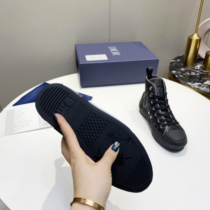 b23 high-top sneaker black D*or oblique canvas