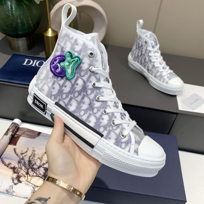 b23 D*or and kenny scharf high-top sneaker white and purple