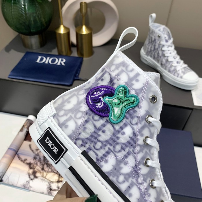 b23 D*or and kenny scharf high-top sneaker white and purple