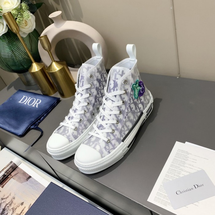 b23 D*or and kenny scharf high-top sneaker white and purple