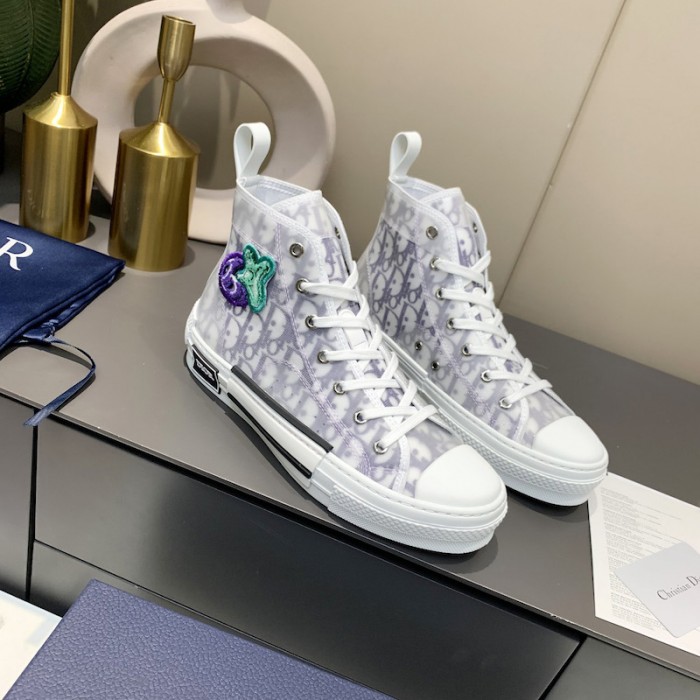 b23 D*or and kenny scharf high-top sneaker white and purple