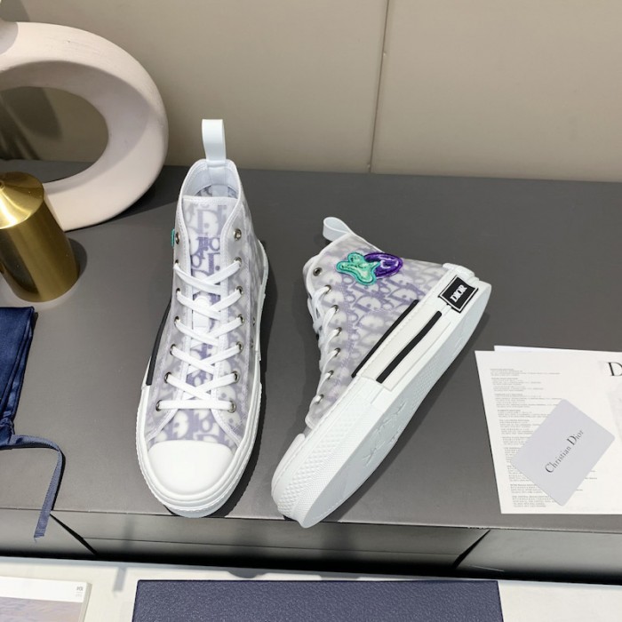 b23 D*or and kenny scharf high-top sneaker white and purple