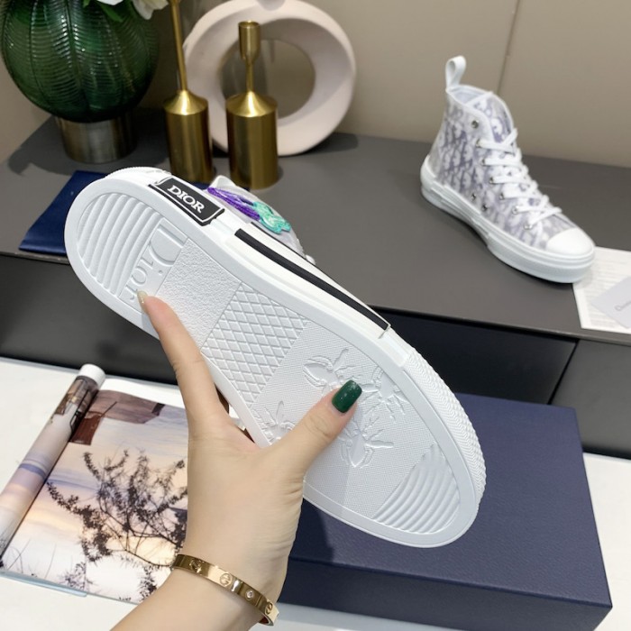 b23 D*or and kenny scharf high-top sneaker white and purple