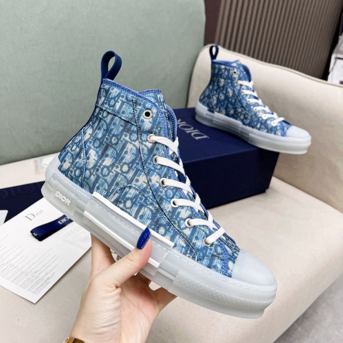 D*or and parley b23 high-top sneaker blue D*or oblique parley ocean plastic