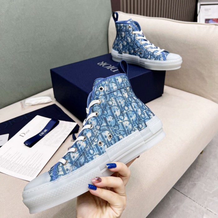 D*or and parley b23 high-top sneaker blue D*or oblique parley ocean plastic