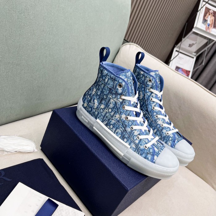 D*or and parley b23 high-top sneaker blue D*or oblique parley ocean plastic