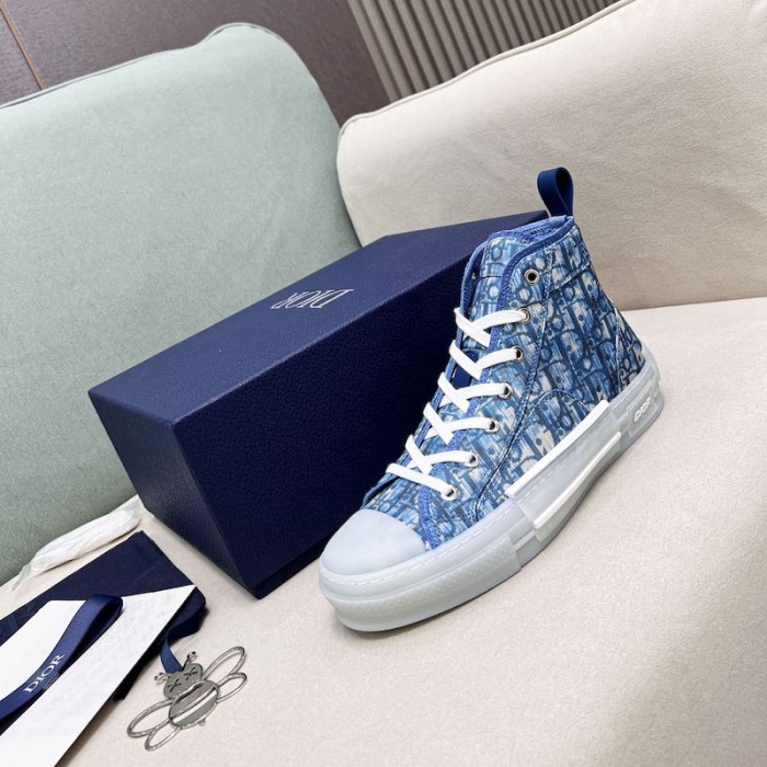 D*or and parley b23 high-top sneaker blue D*or oblique parley ocean plastic