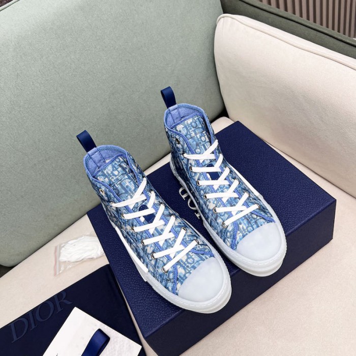 D*or and parley b23 high-top sneaker blue D*or oblique parley ocean plastic