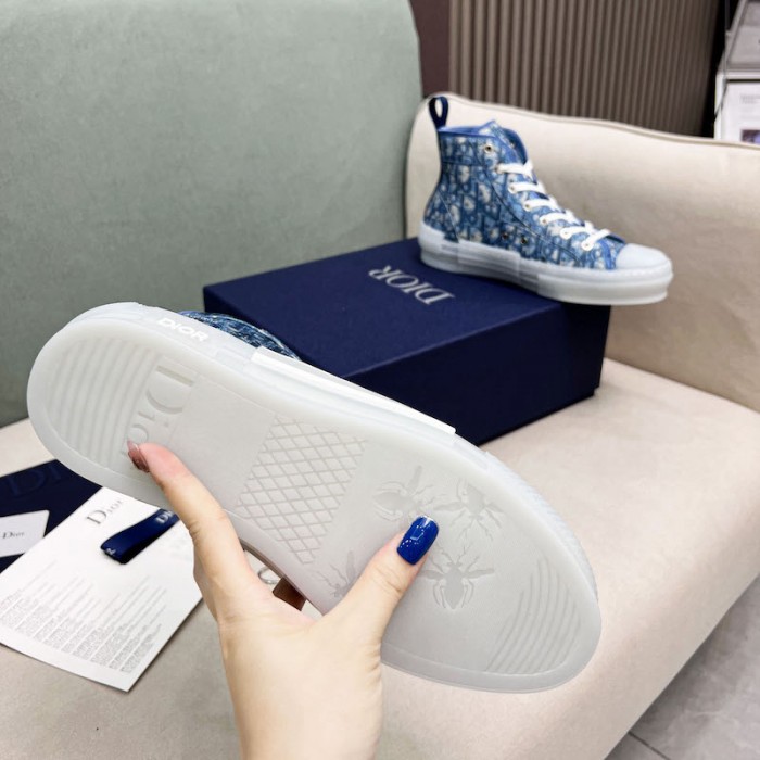 D*or and parley b23 high-top sneaker blue D*or oblique parley ocean plastic