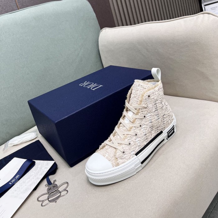 b23 high-top sneaker cream D*or oblique macrame