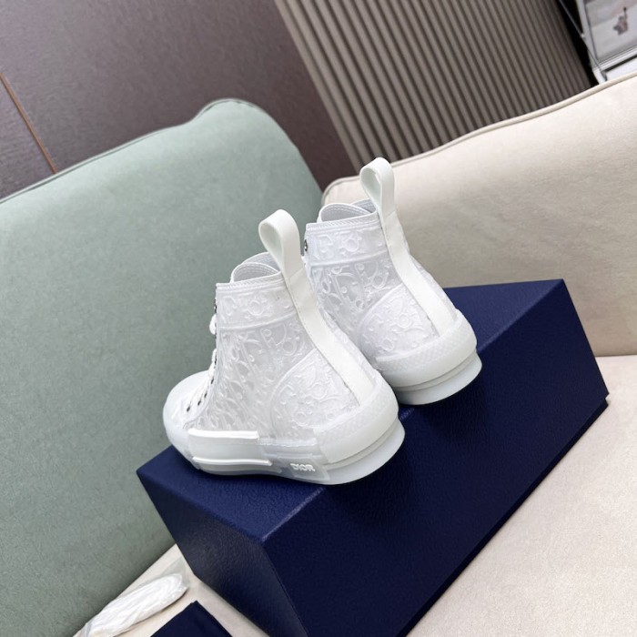 b23 high-top sneaker transparent canvas with white raised D*or oblique motif