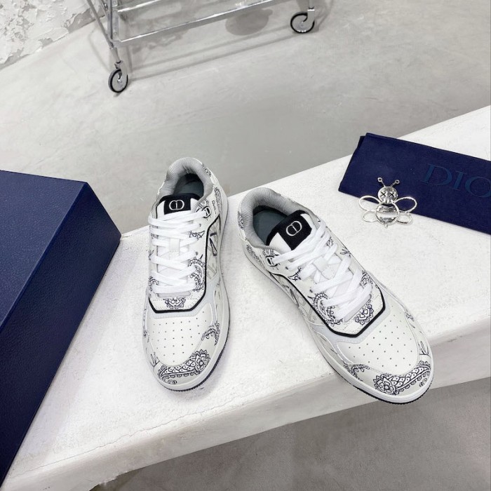 D*or b27 low top sneaker navy and white smooth calfskin