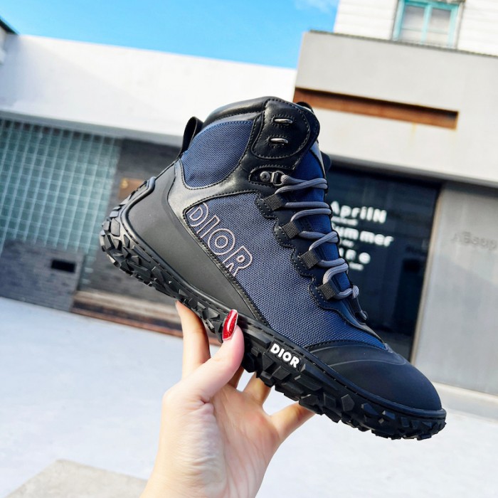 D*or D*orizon hiking ankle boot blue technical mesh with black rubber