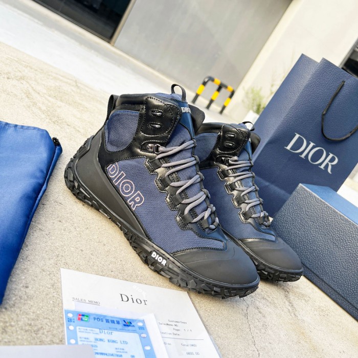 D*or D*orizon hiking ankle boot blue technical mesh with black rubber