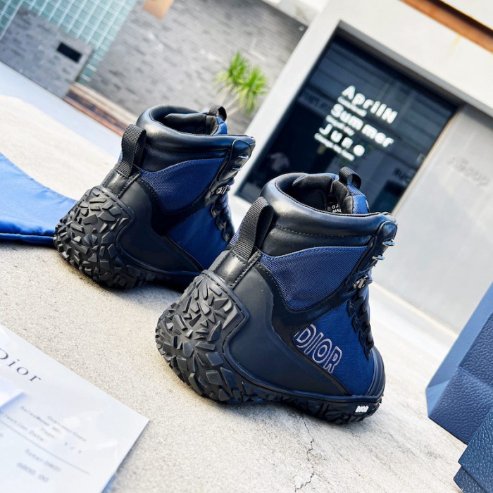 D*or D*orizon hiking ankle boot blue technical mesh with black rubber