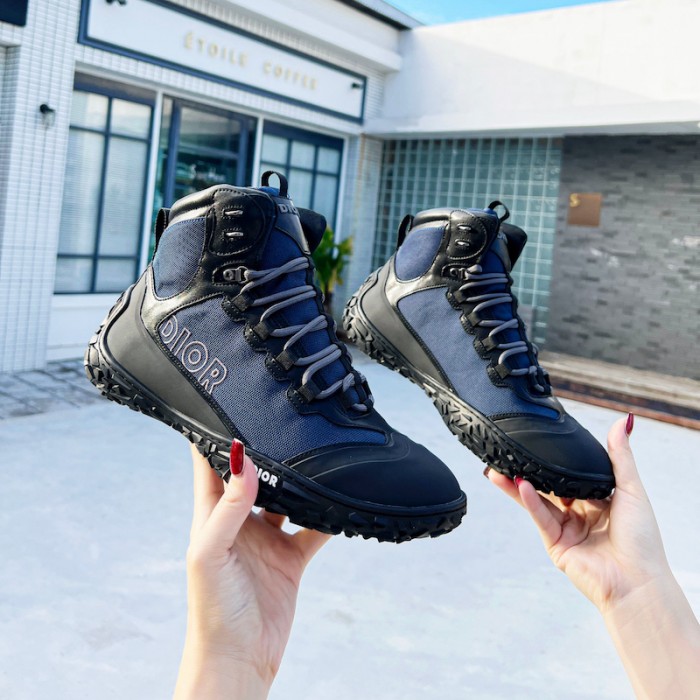 D*or D*orizon hiking ankle boot blue technical mesh with black rubber