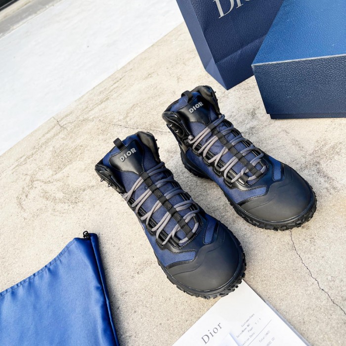 D*or D*orizon hiking ankle boot blue technical mesh with black rubber