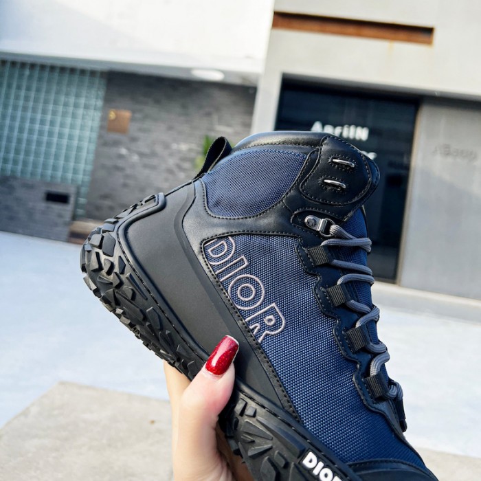 D*or D*orizon hiking ankle boot blue technical mesh with black rubber