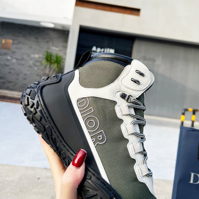 D*or D*orizon hiking ankle boot green technical mesh with black rubber